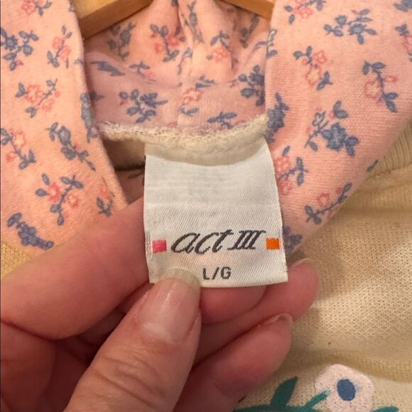 ACT III Vintage Puff Print Mock Neck Cat Cottagecore Sweatshirt - Picture 5 of 9